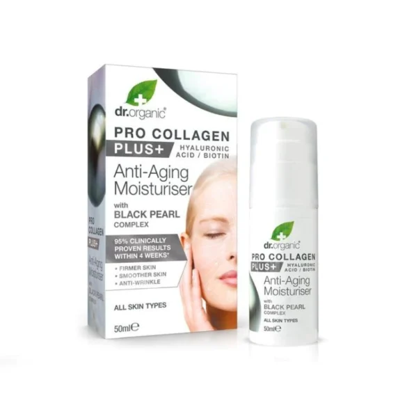 Dr Organic Pro Collagen + Anti-Aging Moisturiser With Black Pearl Complex 50ml